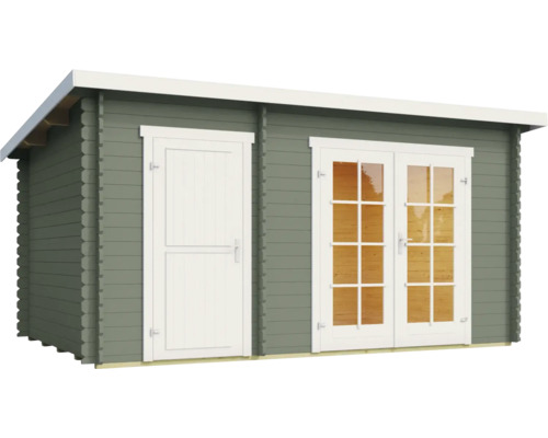 Gartenhaus aus Holz mit Doppeltür und Einzeltür