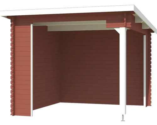 Offener Holzschuppen für Gartengeräte und Werkzeuge