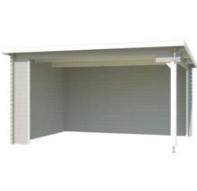 Holzunterstand mit seitlicher Wand und offenem Design