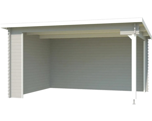 Holzunterstand mit seitlicher Wand und offenem Design