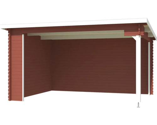 Holzunterstand mit Wänden und Dach