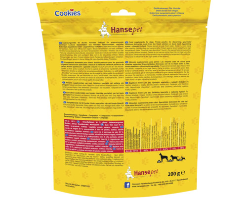 Hansepet Hundekekse mit Ente für anspruchsvolle Hunde, 200 Gramm