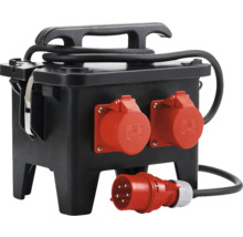Baustromverteiler mit zwei Steckdosen und Stecker