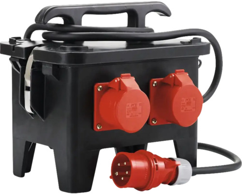 HEDI Stromverteiler 4x Steckdosen 250V, 2x CEE-Steckdosen 400V/5x16A, eingebaute Sicherungen + FI-Schutzschalter, 2,5 m HEDI Stromverteiler 4x Steckdosen 250V, 2x CEE-Steckdosen 400V/5x16A, eingebaute Sicherungen + FI-Schutzschalter, 2,5 m