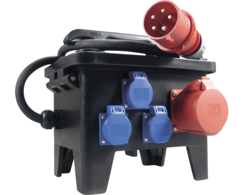 HEDI Stromverteiler 3x Steckdosen 250 V, 2x CEE-Steckdosen 400V/5x16A, 1x CEE-Steckdose 400V/5x32A, eingebaute Sicherungen + FI-Schutzschalter, 2 m HEDI Stromverteiler 3x Steckdosen 250 V, 2x CEE-Steckdosen 400V/5x16A, 1x CEE-Steckdose 400V/5x32A, eingebaute Sicherungen + FI-Schutzschalter, 2 m