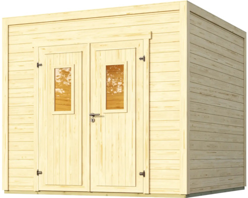 Gartenhaus aus Holz mit Doppeltür und Fenstern