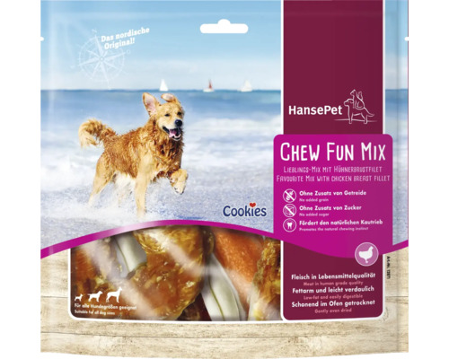 Hansepet Cookies Chew Fun Mix mit Hühnerbrustfilet für alle Hundegrößen