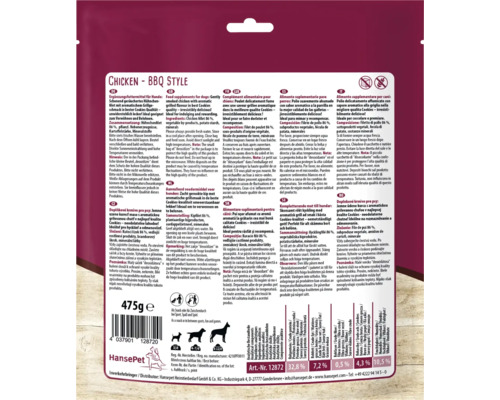 Hansepet Chicken BBQ Style Hundeergänzungsfutter 475g