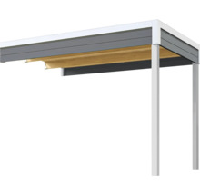 Carport mit Stahlpfosten und grauem Dach