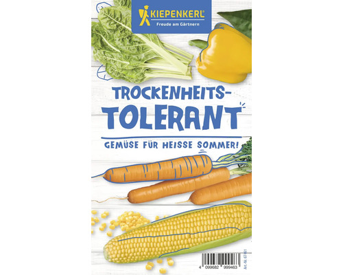 Kiepenkerl Logo, samenstelling van groenten, label droogtetolerant voor hete zomers