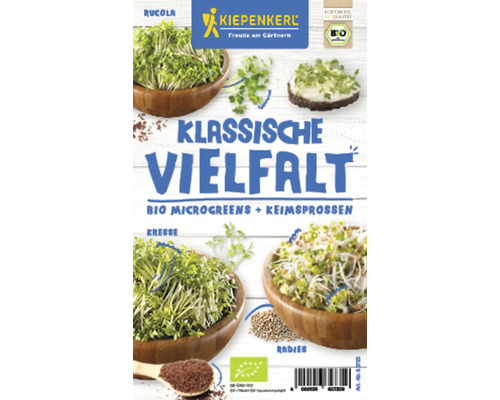 Keimsprossen-Set Kiepenkerl 'Keimsprossen-Saat', 3 Packungen inkl. Aussaatratgeber Kiepenkerl klassische Vielfalt Bio Microgreens und Keimsprossen Verpackung