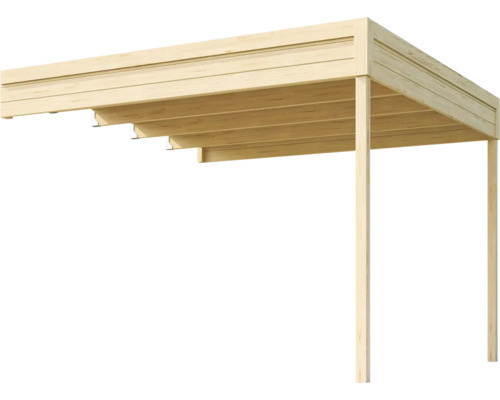 Holzcarport mit Pfosten und Dach