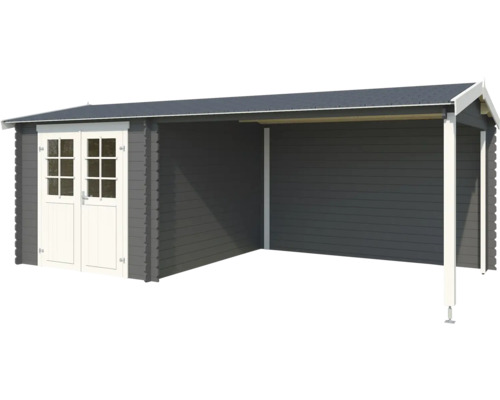 Holzgartenhaus mit Anbau