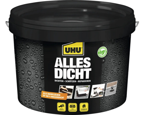 UHU Alles Dicht Dichtmasse Dicht- und Schutzanstrich 2,5 l UHU Alles Dicht Eimer zum Abdichten, Schützen und Reparieren