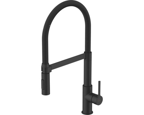 Schwarzer Küchenarmatur Wasserhahn mit flexiblem Auslauf