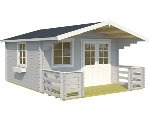 Gartenhaus mit Fenster, Tür und kleinem Vordach