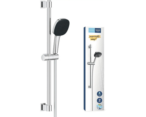 Brausestangenset mit Handbrause und Verpackung