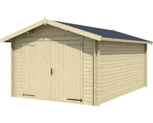 Holzgarage mit Satteldach und Doppeltür