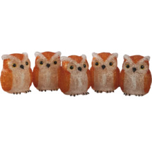 Dekorative Eulenfiguren aus Kunststoff