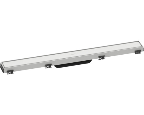 Fertigset Duschrinne hansgrohe RainDrain Match 655 mm weiß matt 56037700 ohne Installationsset und den uBox Grundkörper Duschrinne aus Edelstahl