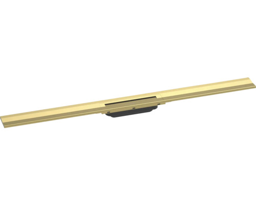 Fertigset Duschrinne hansgrohe RainDrain Flex 1000 mm kürzbar polished gold optic Wandmontage 56053990 ohne Grundkörper