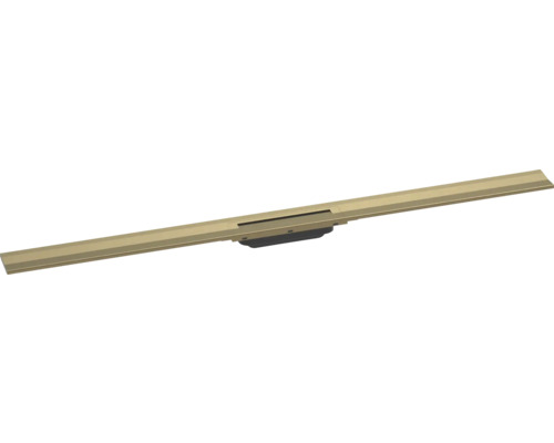 Fertigset Duschrinne hansgrohe RainDrain Flex 1200 mm kürzbar brushed bronze Wandmontage 56054140 ohne Grundkörper