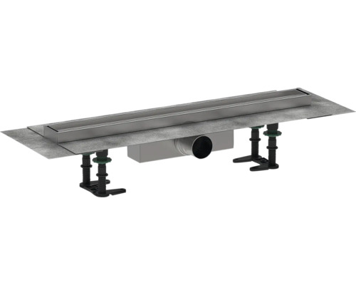 Duschrinne hansgrohe RainDrain Compact 600 mm befliesbar 56175000 Edelstahl Duschrinne mit Montagefüßen auf Fliesen