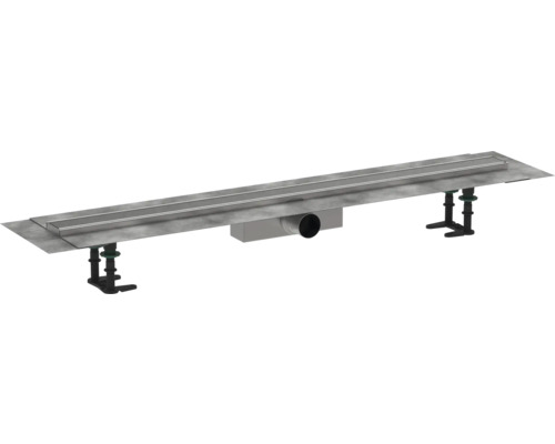 Duschrinne hansgrohe RainDrain Compact 1000 mm edelstahl gebürstet 56182800 Bodenablauf mit Montagfüßen und Ablaufstutzen