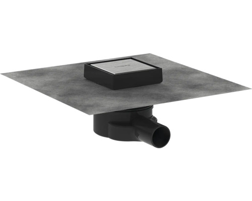 Punktablauf hansgrohe RainDrain Point 100/100 edelsathl gebürstet rückseitig befliesbar 56247800 Hansgrohe Bodenablauf mit Dichtmanschette für Dusche