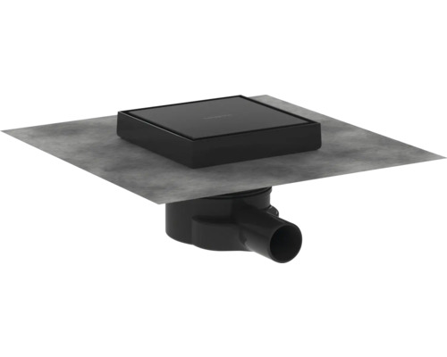 Punktablauf hansgrohe RainDrain Point 150/150 schwarz matt rückseitig befliesbar 56249670 Duschablauf mit Dichtmanschette