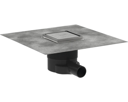 Punktablauf hansgrohe RainDrain Brilliance 100/100 edelstahl gebürstet rückseitig befliesbar 56250800 Duschablauf mit quadratischer Abdeckung und Ablaufkörper