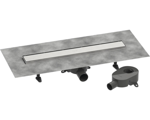 Duschrinne hansgrohe RainDrain Go 600 mm für flache und Standard Installation edelstahl gebürstet rückseitig befliesbar 56271800