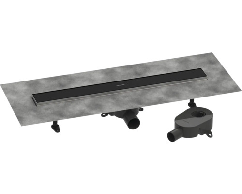 Duschrinne hansgrohe RainDrain Go 700 mm für flache und Standard Installation schwarz matt rückseitig befliesbar 56272670