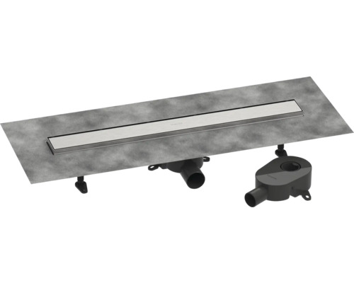 Duschrinne hansgrohe RainDrain Go 700 mm für flache und Standard Installation edelstahl gebürstet rückseitig befliesbar 56272800