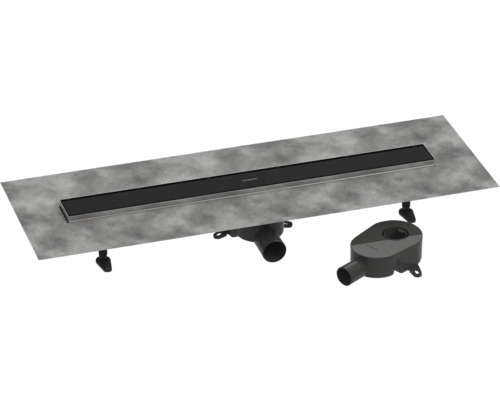 Duschrinne hansgrohe RainDrain Go 800 mm für flache und Standard Installation schwarz matt rückseitig befliesbar 56273670
