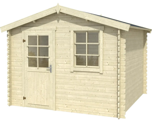 Holzgartenhaus mit Tür und Fenster