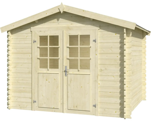 Holzgartenhaus mit Doppeltür und Fenstern
