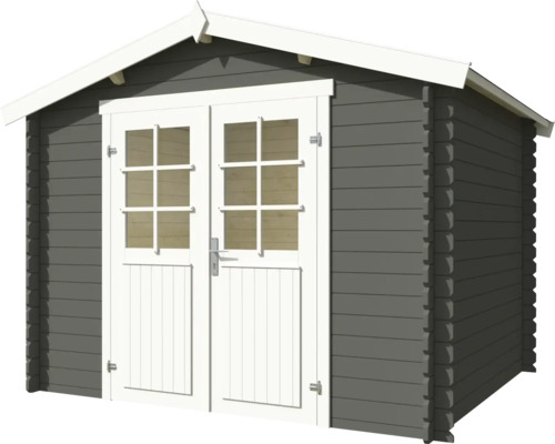 Holzgartenhaus mit Doppeltür und Fenstern