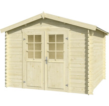 Holzgartenhaus mit Doppeltür und Fenstern