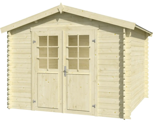 Holzgartenhaus mit Doppeltür und Fenstern