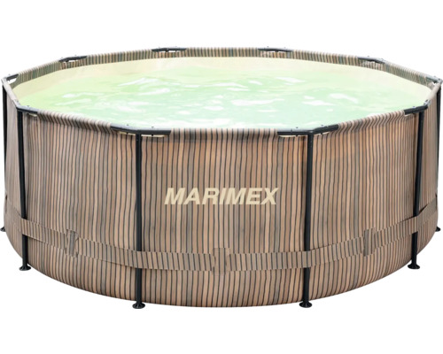 Aufstellpool Framepool Marimex 305 x 305 x 91 cm 5238 l holz inkl. Skimmer Marimex Frame Pool mit Holzoptik und Wasser