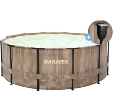 Marimex Frame Pool mit Bambus-Optik und Filterpumpe