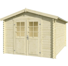 Holzgartenhaus mit Doppeltür und Fenstern