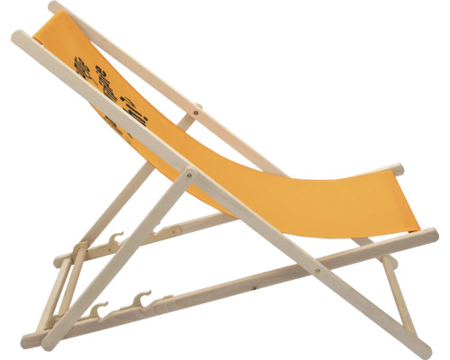 Holzliegestuhl mit Stoffbezug