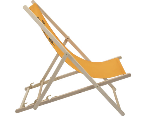 Holzliegestuhl mit Stoffbezug