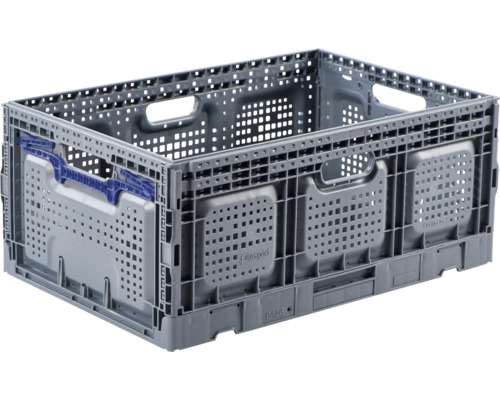 Graue Kunststoffbox mit Tragegriffen