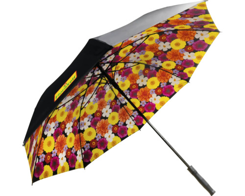 Geöffneter Regenschirm mit Blumenmuster