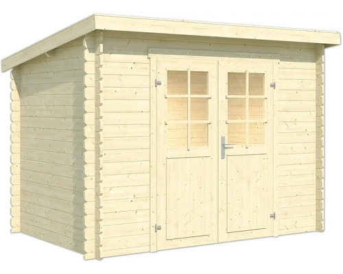 Holzgartenhaus mit Doppeltür und Fenstern