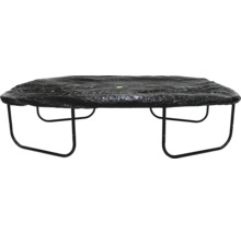 Abgedecktes Gartentrampolin mit schwarzer Plane