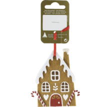 Lebkuchenhaus aus Filz als Weihnachtsbaumschmuck